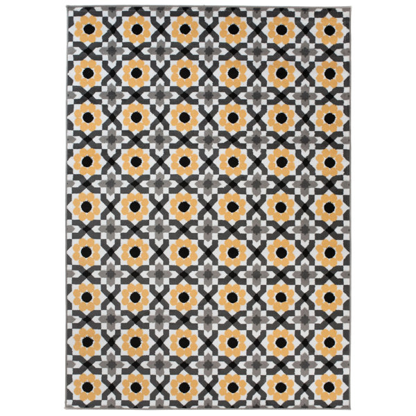 Latitude Vive Antwion Yellow/Black/Grey Rug Wayfair.co.uk